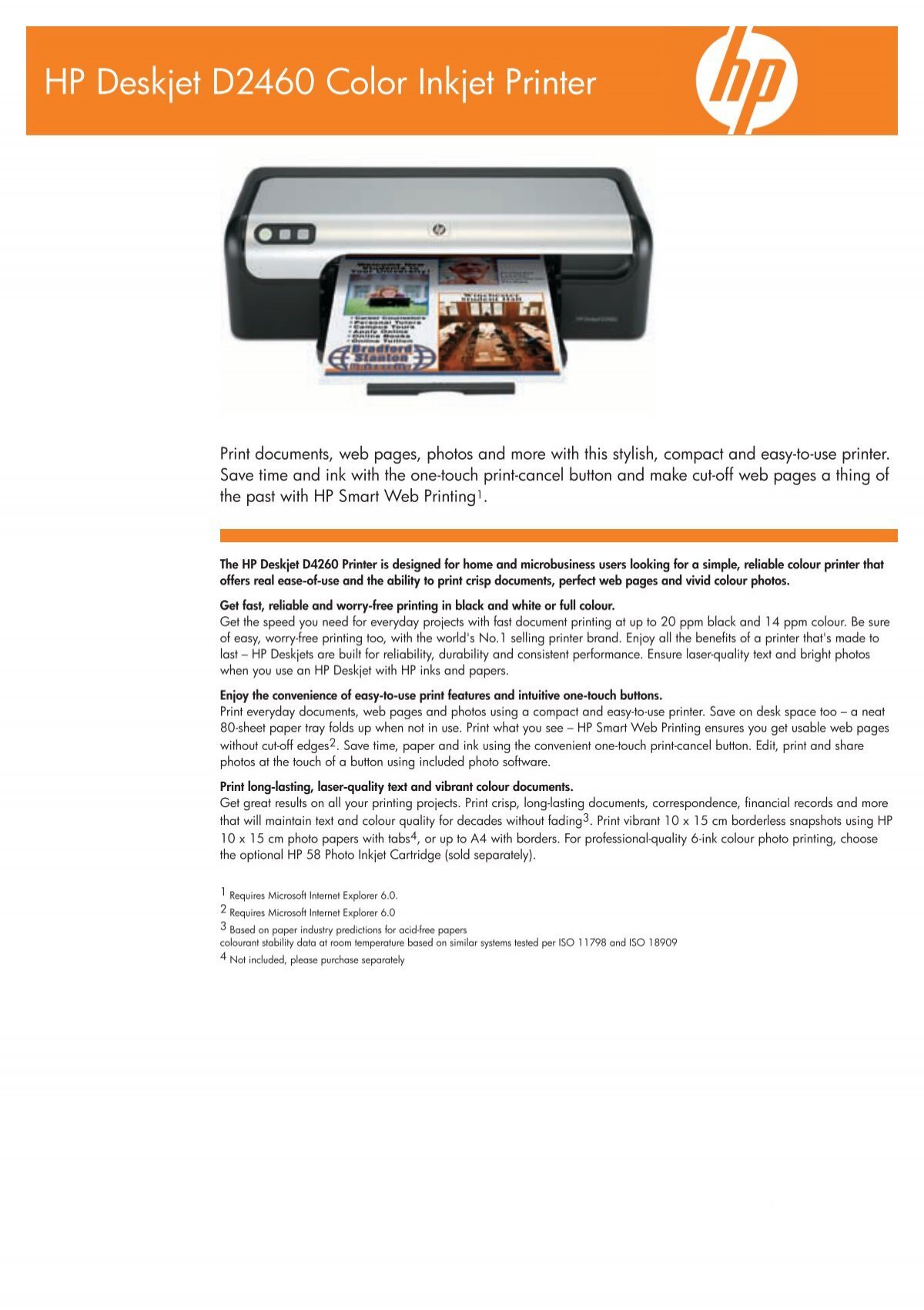 HP Deskjet D2460 printer — compatible cartridges at FetchInk